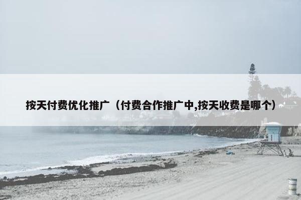 按天付费优化推广（付费合作推广中,按天收费是哪个）