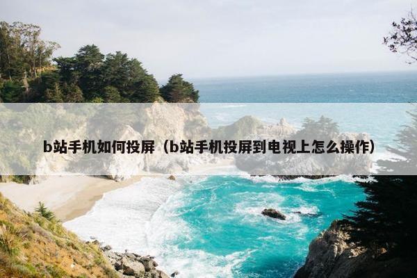 b站手机如何投屏（b站手机投屏到电视上怎么操作）