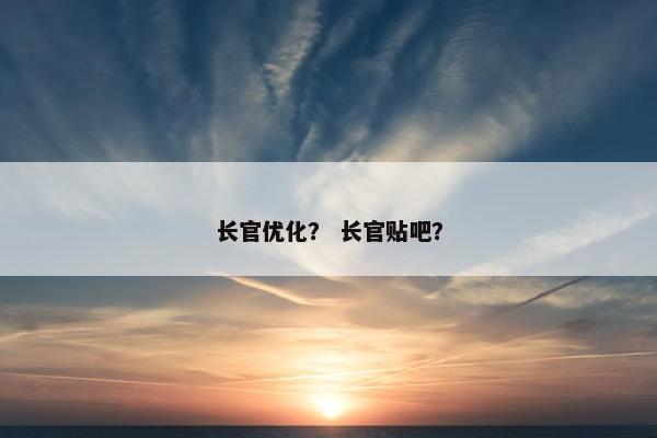 长官优化？ 长官贴吧？