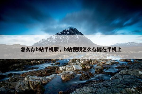 怎么存b站手机版，b站视频怎么存储在手机上