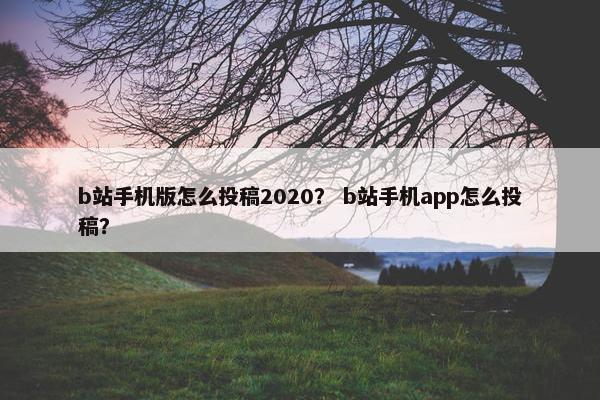 b站手机版怎么投稿2020？ b站手机app怎么投稿？