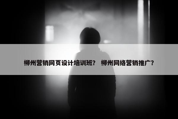 柳州营销网页设计培训班？ 柳州网络营销推广？