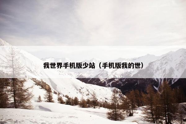 我世界手机版少站（手机版我的世）