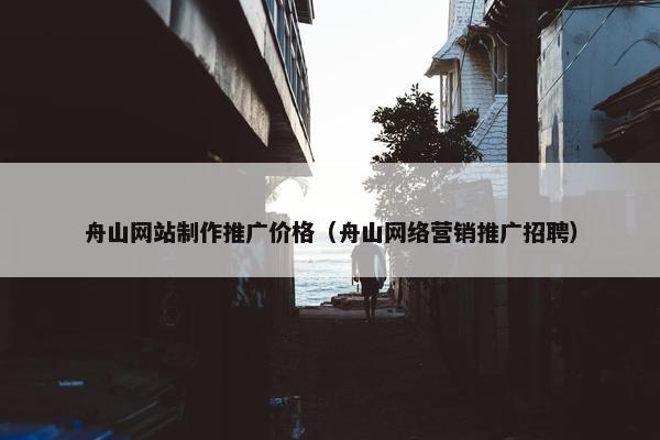舟山网站制作推广价格（舟山网络营销推广招聘）