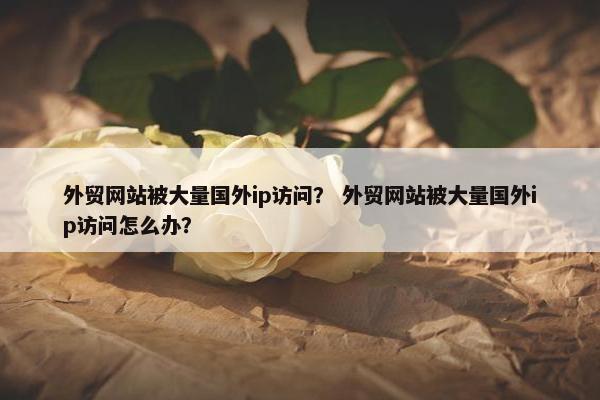 外贸网站被大量国外ip访问？ 外贸网站被大量国外ip访问怎么办？