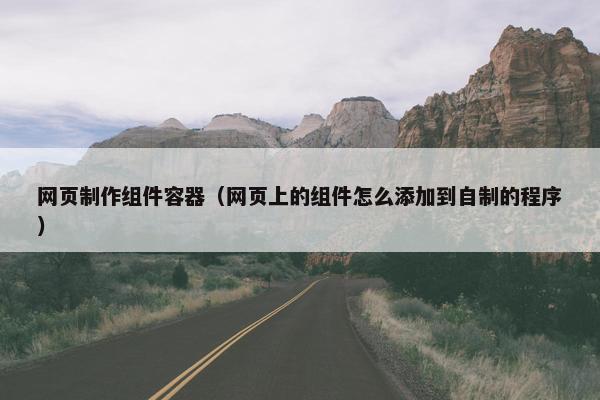 网页制作组件容器（网页上的组件怎么添加到自制的程序）