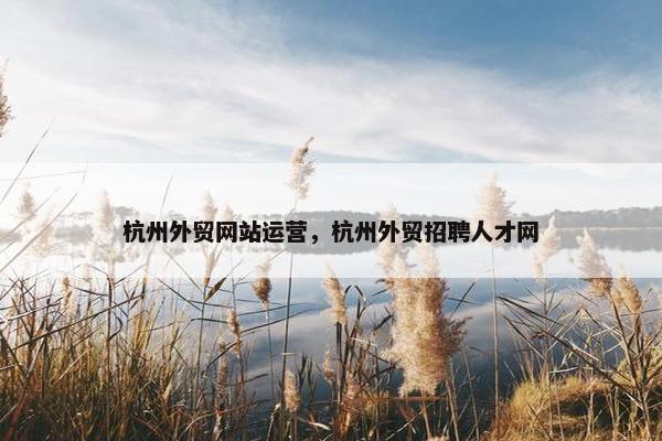 杭州外贸网站运营，杭州外贸招聘人才网