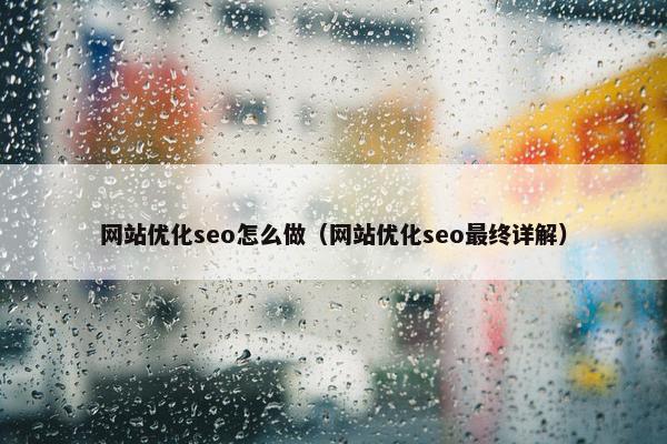 网站优化seo怎么做（网站优化seo最终详解）