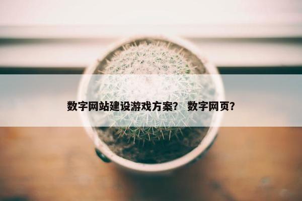 数字网站建设游戏方案？ 数字网页？