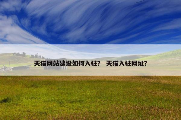 天猫网站建设如何入驻？ 天猫入驻网址？