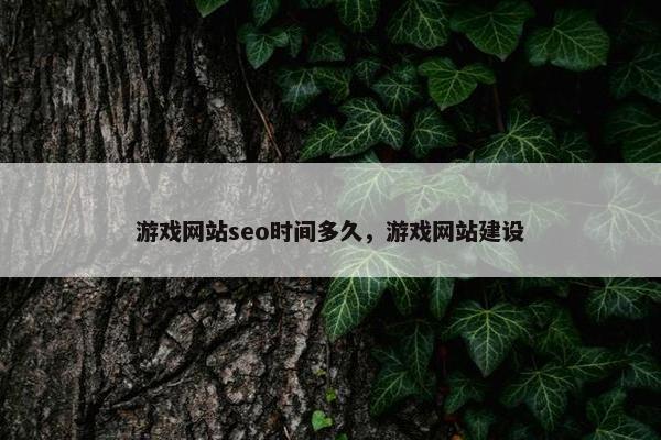 游戏网站seo时间多久，游戏网站建设