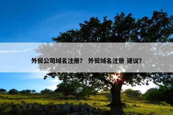 外贸公司域名注册？ 外贸域名注册 建议？
