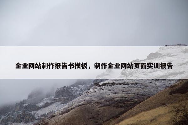 企业网站制作报告书模板，制作企业网站页面实训报告