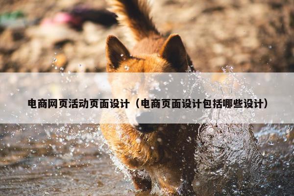 电商网页活动页面设计（电商页面设计包括哪些设计）