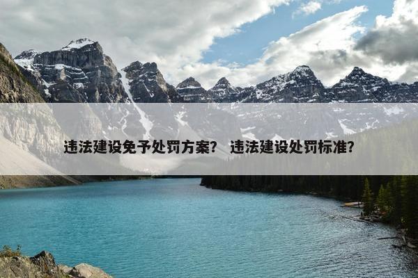 违法建设免予处罚方案？ 违法建设处罚标准？