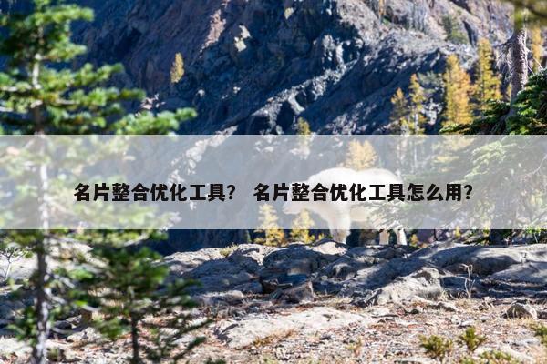 名片整合优化工具？ 名片整合优化工具怎么用？