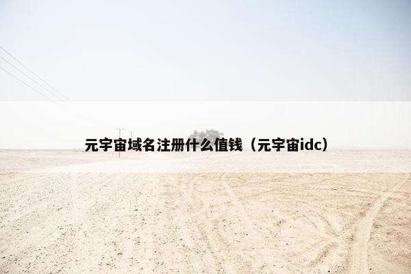 元宇宙域名注册什么值钱（元宇宙idc）