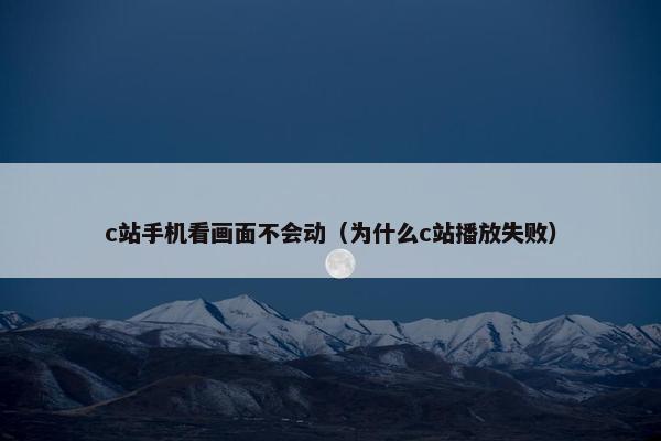 c站手机看画面不会动（为什么c站播放失败）