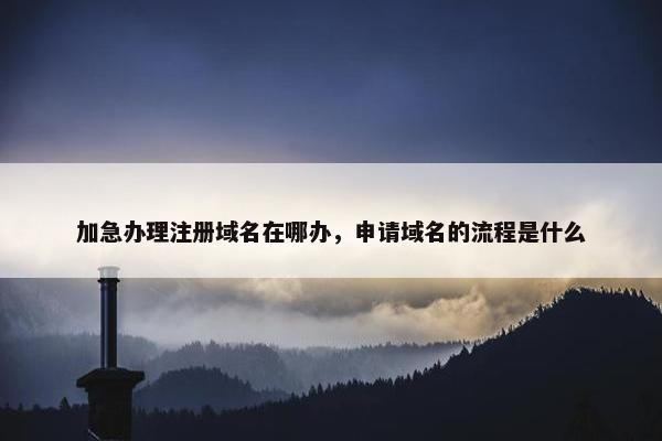 加急办理注册域名在哪办，申请域名的流程是什么