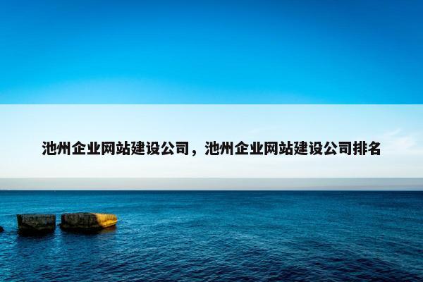 池州企业网站建设公司，池州企业网站建设公司排名