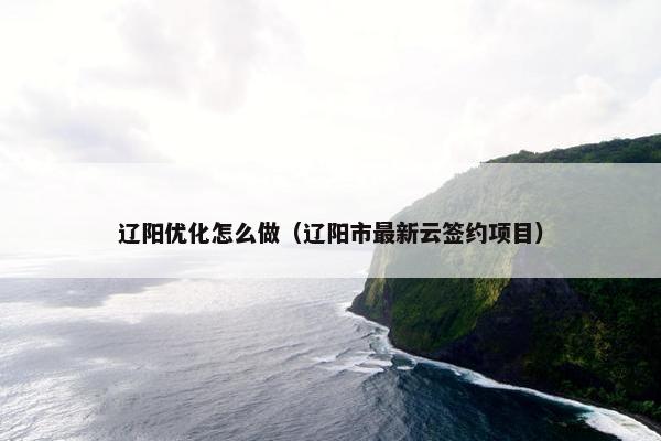 辽阳优化怎么做（辽阳市最新云签约项目）