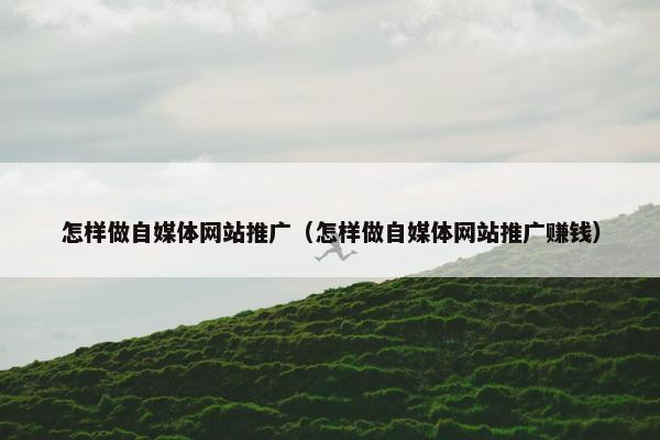 怎样做自媒体网站推广（怎样做自媒体网站推广赚钱）