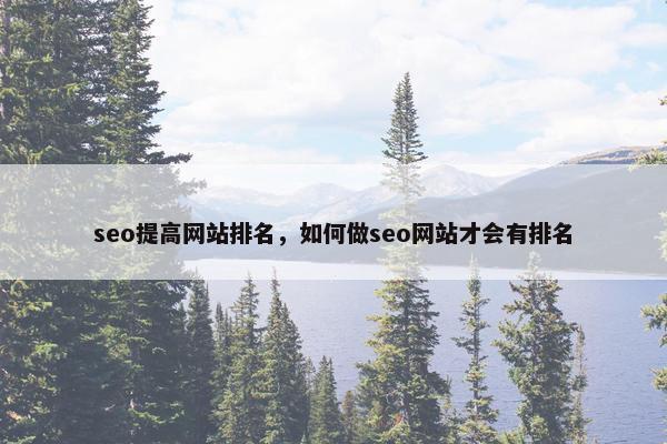 seo提高网站排名，如何做seo网站才会有排名