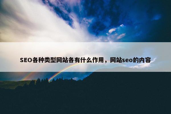 SEO各种类型网站各有什么作用，网站seo的内容