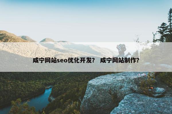 咸宁网站seo优化开发？ 咸宁网站制作？