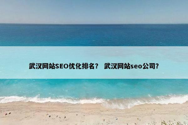 武汉网站SEO优化排名？ 武汉网站seo公司？