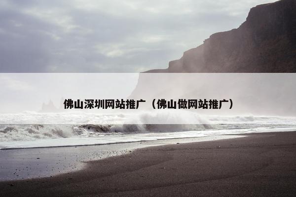 佛山深圳网站推广（佛山做网站推广）