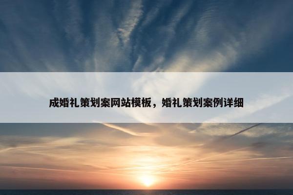 成婚礼策划案网站模板，婚礼策划案例详细
