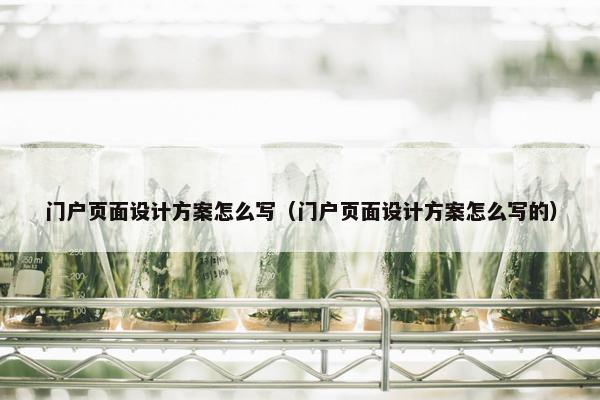 门户页面设计方案怎么写（门户页面设计方案怎么写的）