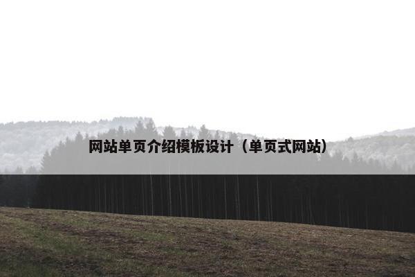 网站单页介绍模板设计（单页式网站）