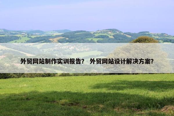 外贸网站制作实训报告？ 外贸网站设计解决方案？