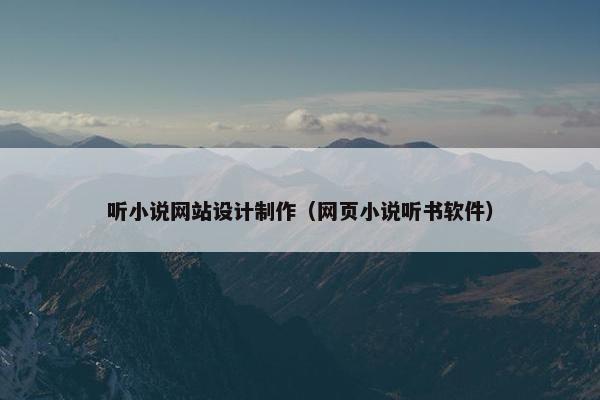 听小说网站设计制作（网页小说听书软件）