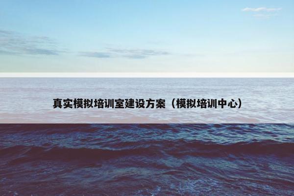 真实模拟培训室建设方案（模拟培训中心）