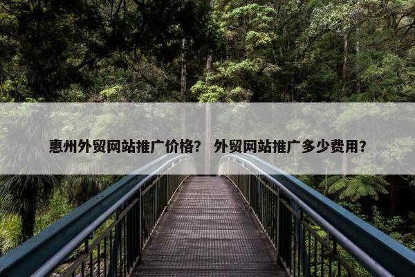 惠州外贸网站推广价格？ 外贸网站推广多少费用？