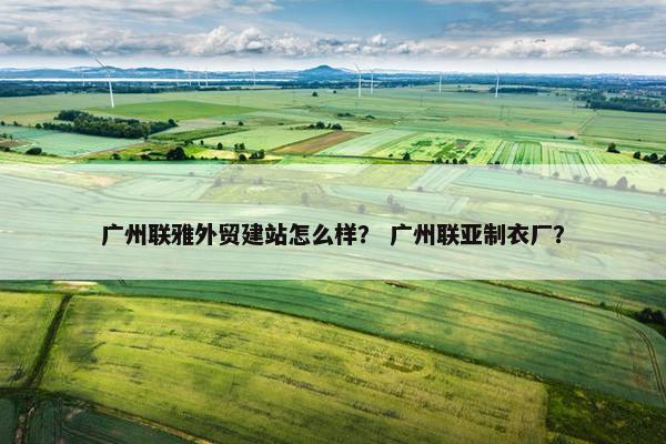 广州联雅外贸建站怎么样？ 广州联亚制衣厂？