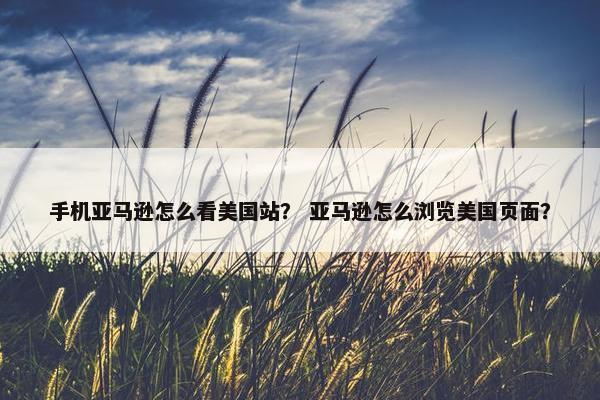 手机亚马逊怎么看美国站？ 亚马逊怎么浏览美国页面？