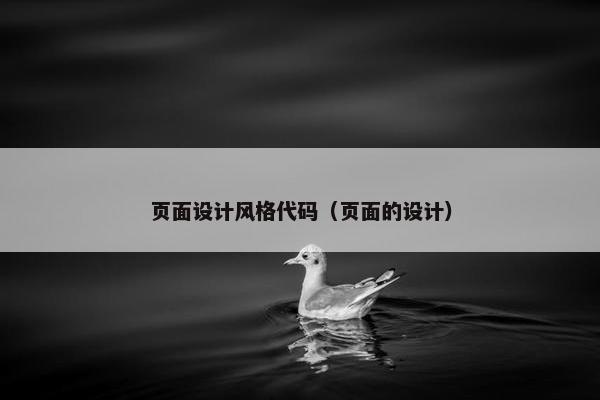 页面设计风格代码（页面的设计）