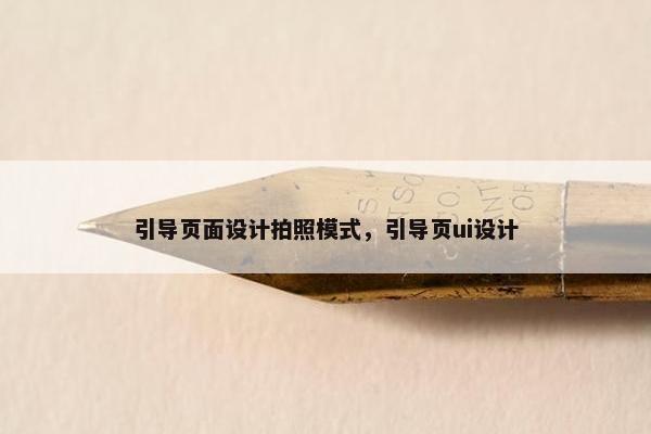 引导页面设计拍照模式，引导页ui设计