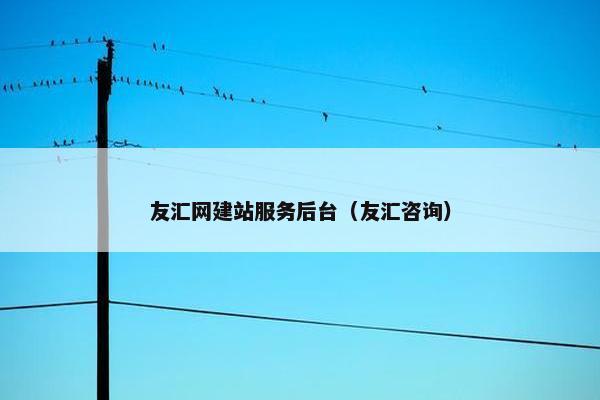 友汇网建站服务后台（友汇咨询）