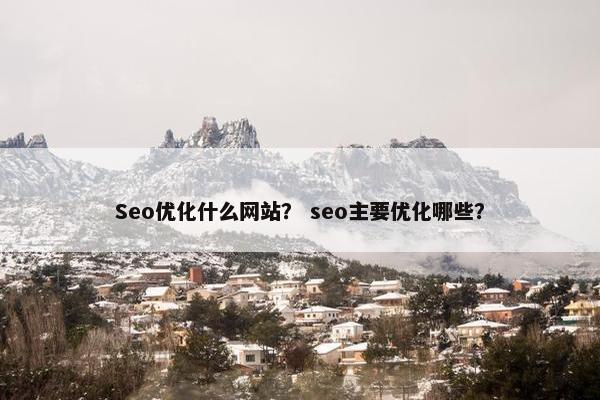 Seo优化什么网站？ seo主要优化哪些？