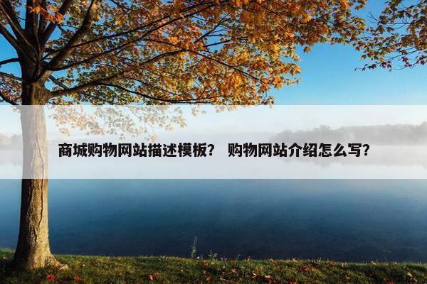 商城购物网站描述模板？ 购物网站介绍怎么写？