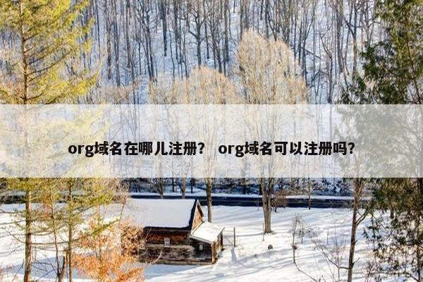 org域名在哪儿注册？ org域名可以注册吗？