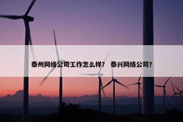 泰州网络公司工作怎么样？ 泰兴网络公司？