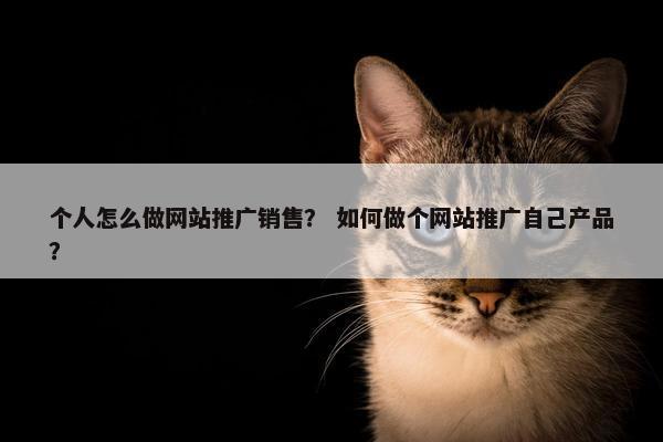 个人怎么做网站推广销售？ 如何做个网站推广自己产品？