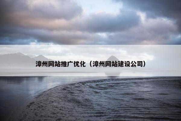 漳州网站推广优化（漳州网站建设公司）