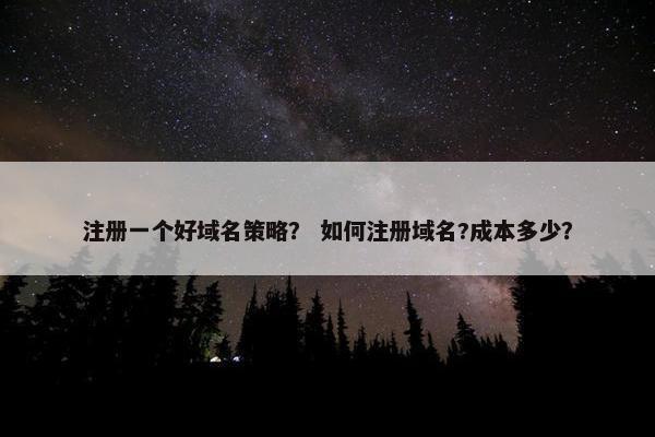注册一个好域名策略？ 如何注册域名?成本多少？